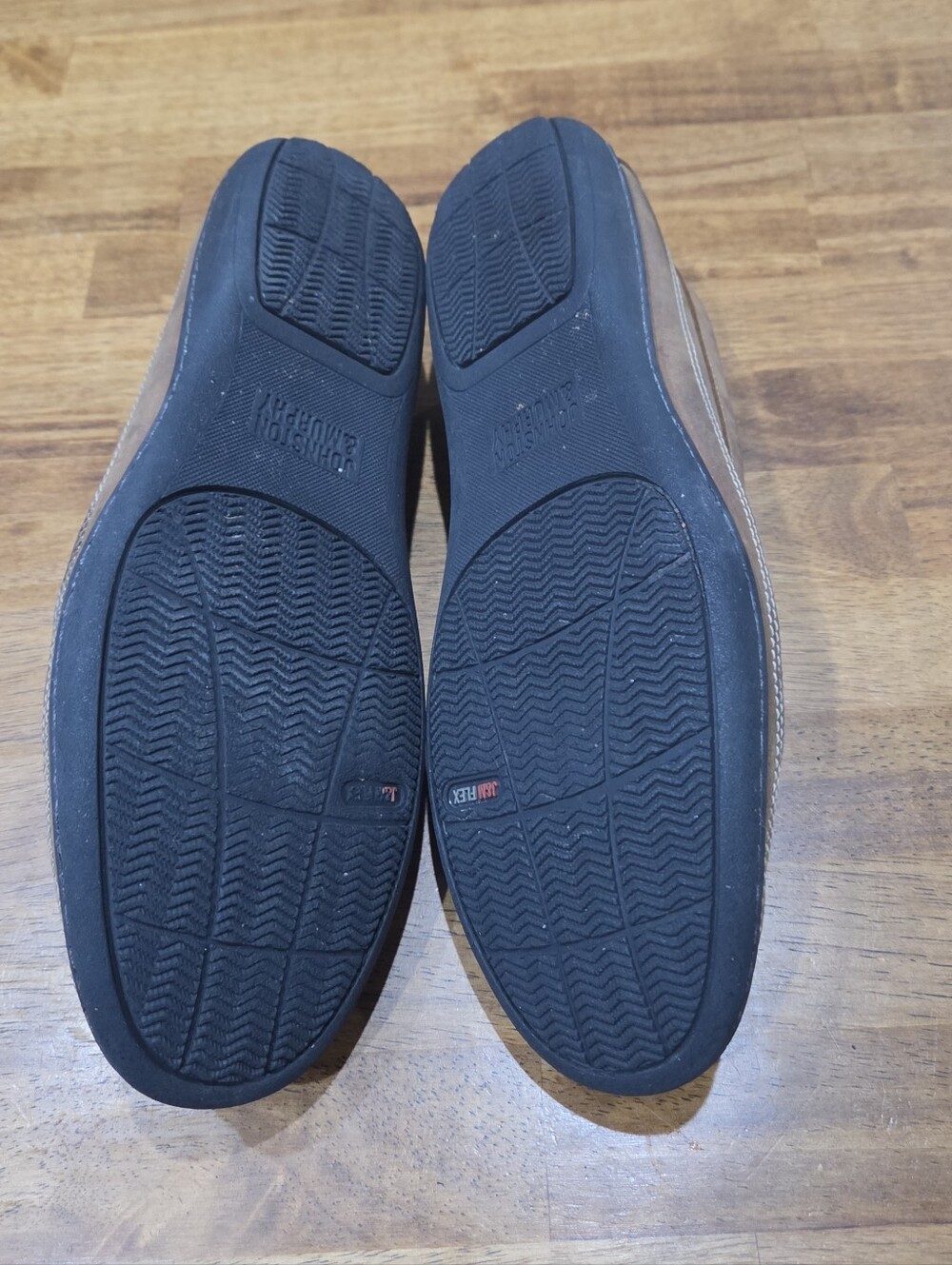 Johnston & Murphy Men's Woven Taupe-Brown Sheepskin Leather Slip-Ons - Picture 6 of 6